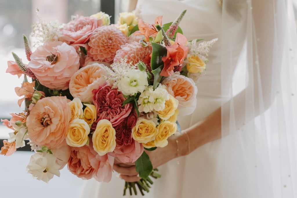 colorful bridal bouquet