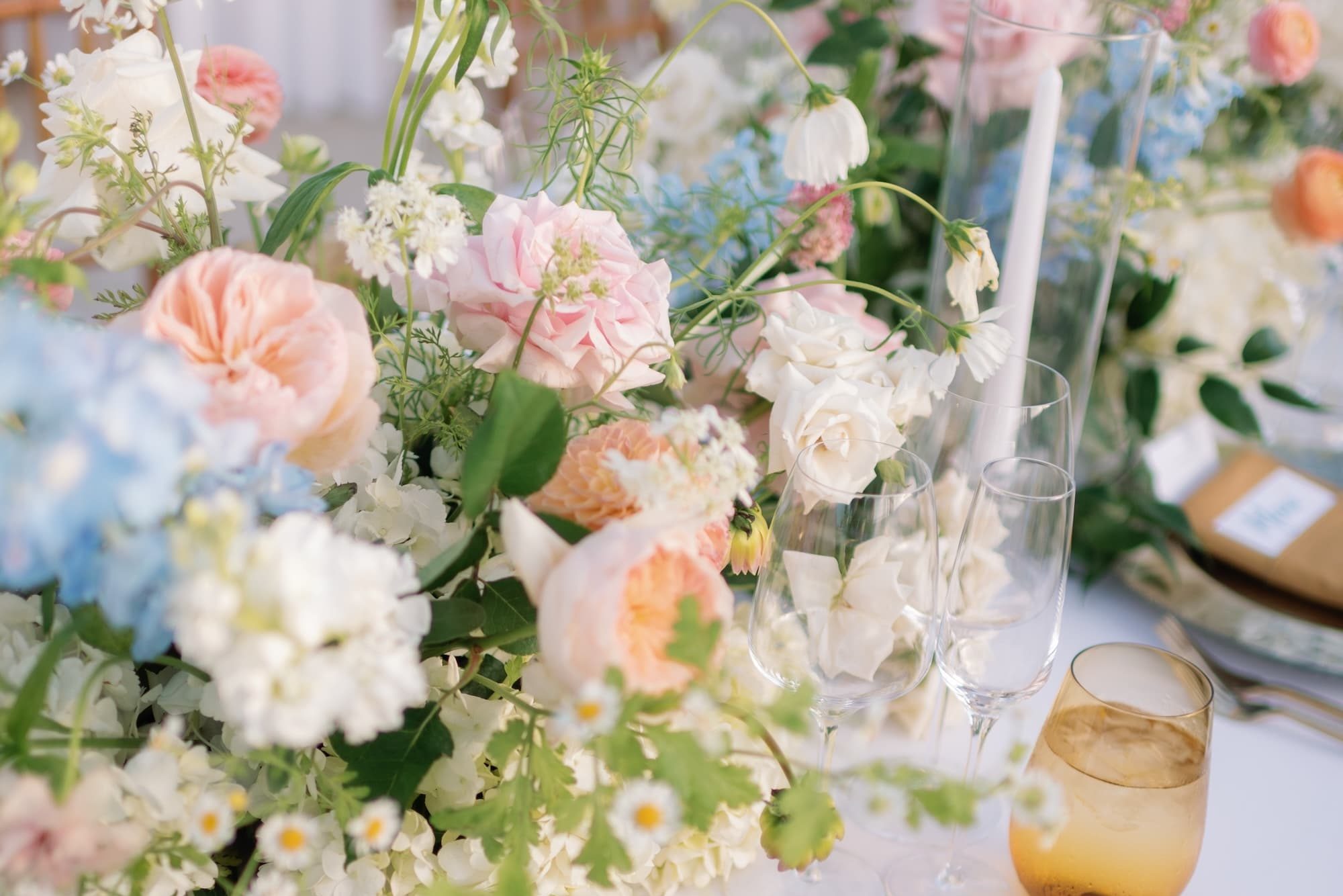 pale delicate wedding florals